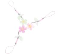 Veemoon Dragonne pour Téléphone Portable Breloques Sakura, Lot de 3 Pièces Colorées, Chaînette Résistante et Légère, Accessoire Pratique pour Femmes et Présent Familial