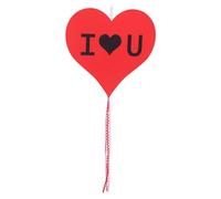 Veemoon Drapeau de jardin en forme de cœur - Décoration de jardin « Je t'aime » pour la Saint-Valentin avec pompon - Grande décoration extérieure pour pelouse et (76 x 36 cm)