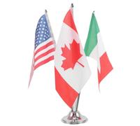 Veemoon Drapeau de Table Coupe du Monde Base Métallique Stable | Décor de Bureau, Couleurs Vives, Entretien Facile, pour Maison et Salle de Réunion, Style Canada, Amérique, Mexique