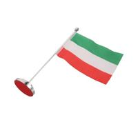 Veemoon Drapeau de table hongrois, petit drapeau miniature hongrois sur | Drapeau de bureau sur socle en métal argenté, décoration pour une fête sur le thème du Festival international de