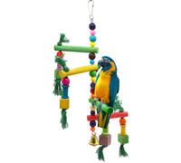 Veemoon Échelle en Bois pour Perroquets et Petites Perruches, Balançoire Créative et Ludique pour Jouer et Développer Compétences des Oiseaux Couleur Aléatoire