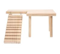 Veemoon Échelle pour Hamster Petite Taille en Bois Naturel, Plateforme Décorative Amusante pour Cage, Accessoires pour Rats et Chinchillas, D’Escalade Favorisant Activité Physique