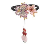 Veemoon Élastiques à Cheveux Rétro Style Chinois Extra Épais et Haute Élasticité Tissu Doux sans Irritation Assortiment Coloré pour Coiffures Hanfu et Fêtes Traditionnelles