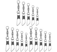 Veemoon Émerillons de Pêche Connecteurs 50 Pièces en Acier Inoxydable, Rotation Fluide, Haute Résistance, Accessoires pour Matériel de Pêche aux Leurres et Ligne D’hameçon, Usage