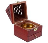 Veemoon Encensoir Pyramidal en Bois de Pin Sculpté Boîte d'Aromathérapie Creuse Vintage Brûleur de Parfum Décoratif 1 Pièce Ornement Artisanal pour Maison et Bureau Récupérateur de