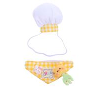 Veemoon Ensemble 2 pièces : Toque et Tablier de Chef Perroquet, | Chapeau de chef cuisinier tricoté à la main, petit animal, avec sangle ajustable, accessoire de déguisement pour Halloween