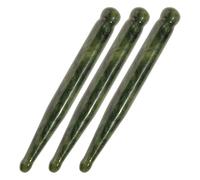 Veemoon Ensemble 3 Bâtonnets de Massage Facial en Pierre de Gua Sha Jade Naturelle Verte - Masseur Manuel pour Visage et Cou - Stimulation Cutanée Douce et Absorption Optimale des Soins -