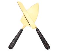 Veemoon Ensemble 3 Pièces Serveur à Gâteau Manche en Céramique Noir et Or Couteau Inoxydable Coupe-Gâteau Décoratif et Pelle à Pizza Ustensiles Pâtisserie pour Maison Restaurant et