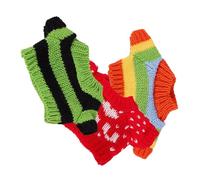 Veemoon Ensemble 3 Pièces Vêtements pour Peluches Ours, Pulls Laine Rouge Love, Vert Rayé Noir et Multicolore Arc-en-Ciel, Costume de Poupée Réutilisable, Accessoires Délicats pour Jouets