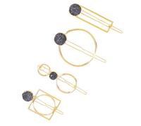 Veemoon Ensemble 4 Pièces D’épingles à Cheveux Noires Style Euro-américain, Accessoires Coiffure Mariage Géométriques Irréguliers, Couvre-chefs Résistants pour Tenue Mariage Élégante