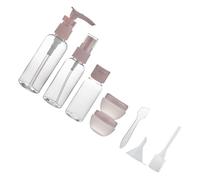 Veemoon Ensemble 8 Flacons de Lotion 50ml Mini Pulvérisateur Portable pour Voyageurs Kit Cosmétique Transparent avec Entonnoir pour Shampooing Soins Quotidiens