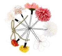 Veemoon Ensemble 9 Pièces Coiffes Décoratives Kimono Style Japonerie Fleurs Éternelles Rouges Accessoires Cheveux pour Fille Ornement Floral Léger Mariage Fête et Voyage