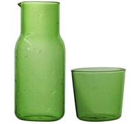 Veemoon Ensemble Carafe en Verre 500ml Tasse Transparente Résistante la Chaleur, Couleur Vert Herbe, Carafe Multifonction pour Eau, Thé et Café, Accessoire de Table Domestique Pratique