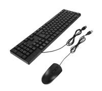 Veemoon Ensemble Clavier et Souris Filaire Silencieux, Accessoires Informatiques pour Pc, Clavier Complet Standard, Plug-and-Play, Usage Bureautique et Gaming, Noir