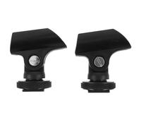 Veemoon Ensemble de 2 Pinces Micro en Plastique Noir, Support de Fixation Réglable pour Microphone de 20-25mm, Compatible Interviews et Podcasts