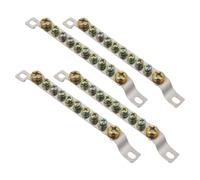 Veemoon Ensemble de 4 Bornes de Mise à la Terre en Cuivre Pur 10 Positions Barrette de Neutre Rangée Bornier Électrique pour Distribution au Sol Haute Conductivité Résistant Haute