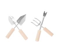 Veemoon Ensemble de 4 Mini Outils de Jardinage Miniature en Plastique Râteau et Pelle Décoratifs pour Micro-Paysages Jardinières et Ornements de Plantes D’Intérieur et Extérieur