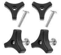 Veemoon Ensemble de 4 Poignées Triangulaires de Tondeuse à Gazon Vis 5 Cm, Matériau Abs et Fer, Accessoires Universels pour Outils de Jardin et Pièces de Rechange, Compatible la Plupart