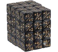 Veemoon Ensemble de 48 Dés Jetons en Acrylique Noir Perlé Compteur de Dés pour Jeux de Cartes et Jeux de Société Accessoires Polyvalents pour Calcul et Suivi de Points et Éducatifs