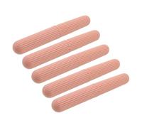 Veemoon Ensemble de 5 Étuis à Brosse à Dents Portables Rose avec Couvercle, Boîte Rigide Anti-poussière pour Voyage, Randonnée et Salle de Sport, Rangement Hygiénique et Léger