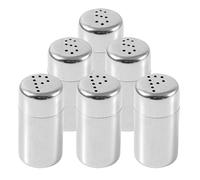Veemoon Ensemble de 6 Mini Bouteilles d'Épices en Acier Inoxydable Argenté Distributeurs d'Assaisonnement Portables avec Couvercles Taille S et P Dosage Précis pour Sel et Poivre