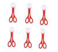 Veemoon Ensemble de 6 Pinces et Ciseaux à Réception pour Garçon et Filles 17,5 Cm Rouge, Jouets D'extérieur Éducatifs pour Attraper Insectes, Kit Ludique Camping et Activités Nature