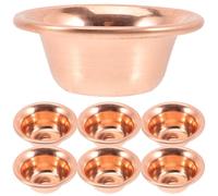 Veemoon Ensemble de 7 Bols en Cuivre pour Offrande D'eau, Bol D'eau Bénite Multifonction, Décoration Rétro Sophistiquée pour Salle de Yoga et Événements