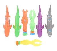 Veemoon Ensemble de 7 Jouets de Plongée pour Garçon et Filles, Plastique sans Bavures, 4 Requins 3 Herbiers Marins Colorés, Jouets de Piscine D'été Amusants pour Natation et Jeux
