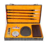 Veemoon Ensemble de Calligraphie Chinoise 10 Pièces Pierre à Encre Bleue, Bâtonnet D'encre pour Étude et Pinceaux à Encre Traditionnels, Fournitures pour Écriture et Dessin Artistique,