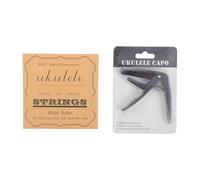 Veemoon Ensemble de Cordes de Guitare Classique en Nylon Blanc 4 Pièces avec Capo Noir Pratique Kit D'accessoires Facile à Remplacer et Résistant la Rupture pour Guitare