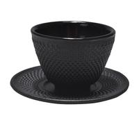 Veemoon Ensemble de tasses à thé japonaises en fonte avec soucoupe - Tasse à thé asiatique - Tasse à thé chinoise Kung Fu Gaiwan pour la maison et le restaurant