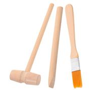 Veemoon Ensemble D'outils D'excavation pour Garçon et Filles - Marteau en Bois Petit Format, Burin et Brosse - Kit Scientifique Éducatif pour Creuser Pierres Précieuses et Cristaux -