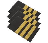 Veemoon Épaulettes D’Uniforme Pilote 2 Paires Galons de Capitaine Dorés à 3 Barres Écussons D’Épaule Souples pour Veste Insignes Cosplay Costume Pilote Avion Accessoires