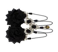 Veemoon Épingle à Cheveux Gothique Dentelle Noire Barrette Fleur pour Fête Halloween Accessoire et Élégant pour