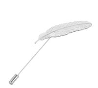 Veemoon Épingle à Cravate Broche à Plume Feuille en Alliage de Zinc Style Raffiné Finition Argentée Qui Ne Perd Pas Son Accessoire Costume Homme pour Chemise pour Bureau et Soirée