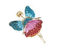 Veemoon Épingle Ange en Alliage Bleu pour Femme, Bijou Décoratif Multi-usage Élégant, Accessoire pour Paquet ou Fête, Style Charmant et Brillant