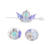 Veemoon Épingle Cheveux Chinoise Classique Décoration Rétro Hanfu Tiare Cheveux Ancienne Dégradé Bleu