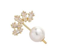 Veemoon Épingle de sûreté goupille broche de perle de sécurité pour femmes broche délicate créative perle pratique zircon artificiel Golden
