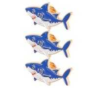 Veemoon Épingles Requins Mignons 3pcs en Alliage de Zinc Bleu, Accessoires Polyvalents Résistants la Décoloration pour Veste et Chapeau, Thème Monde Sous-marin