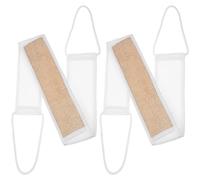 Veemoon Éponge Exfoliante Corps en Luffa Naturel Sangle de Lavage Dorsale, Lot de 2 Pièces, Matériau Luffa et Tissu, Double Fonctionnalité pour Bain Facile