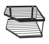 Veemoon Étagère d'angle pour Comptoir Cuisine Noire 34X12 CM Organisateur à 2 Niveaux en Métal Robuste Rangement Optimisé pour Casseroles et Épices Gain de Place Cuisine et Plan de