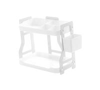 Veemoon Étagère de Rangement à Double Niveau Organisateur pour Articles Ménagers et Cosmétiques Compartiments Pratiques