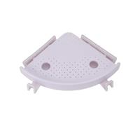 Veemoon Étagère de Rangement D'angle Triangulaire Blanche en Plastique pour Salle de Bain Cuisine, Support Mural Facile à Installer, Garde Vos Affaires Sec