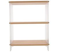 Veemoon Étagère de Rangement Multi-Niveaux en Bois et Acrylique, Support 3 Couches pour Tasse à Café, Organisateur de Comptoir la Cuisine et Salle de Bain, Étagère Compacte pour Bureau