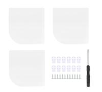 Veemoon Étagère Murale D’Angle en Bois 3 Pièces Forme Ovale 15X15 CM Couleur Blanc Cassé Étagère de Rangement Suspendue Polyvalente pour Bureau Chambre Cuisine