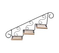 Veemoon Étagère Murale Escalier Fer Forgé Noir Décoration Murale Créative Style Ferme Support Pratique avec Étagère pour Mail Et Décorations