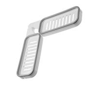 Veemoon Étagère Murale Rotative 180° Blanche et Grise Support de Rangement D’Angle sans Perçage Cuisine et Salle de Bain Étagère de Rangement Multifonctionnelle Filtre Aéré