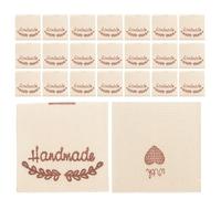 Veemoon Étiquettes en Coton Faites à la Main Beige 50 Pcs - Étiquettes Tissées à Coudre pour Vêtements Accessoires et Paquet DIY - Résistantes Lavables Projets de Couture et Loisirs