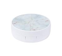 Veemoon Étui à Lentilles Contact Marbre Boîte Portable pour Maison et Voyage Blanc