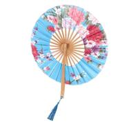 Veemoon Éventail à Main Pliable Rond Rétro Style Chinois Accessoire Portable Solide pour Danse Décoration de Fête et Rafraîchissement